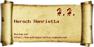 Hersch Henrietta névjegykártya